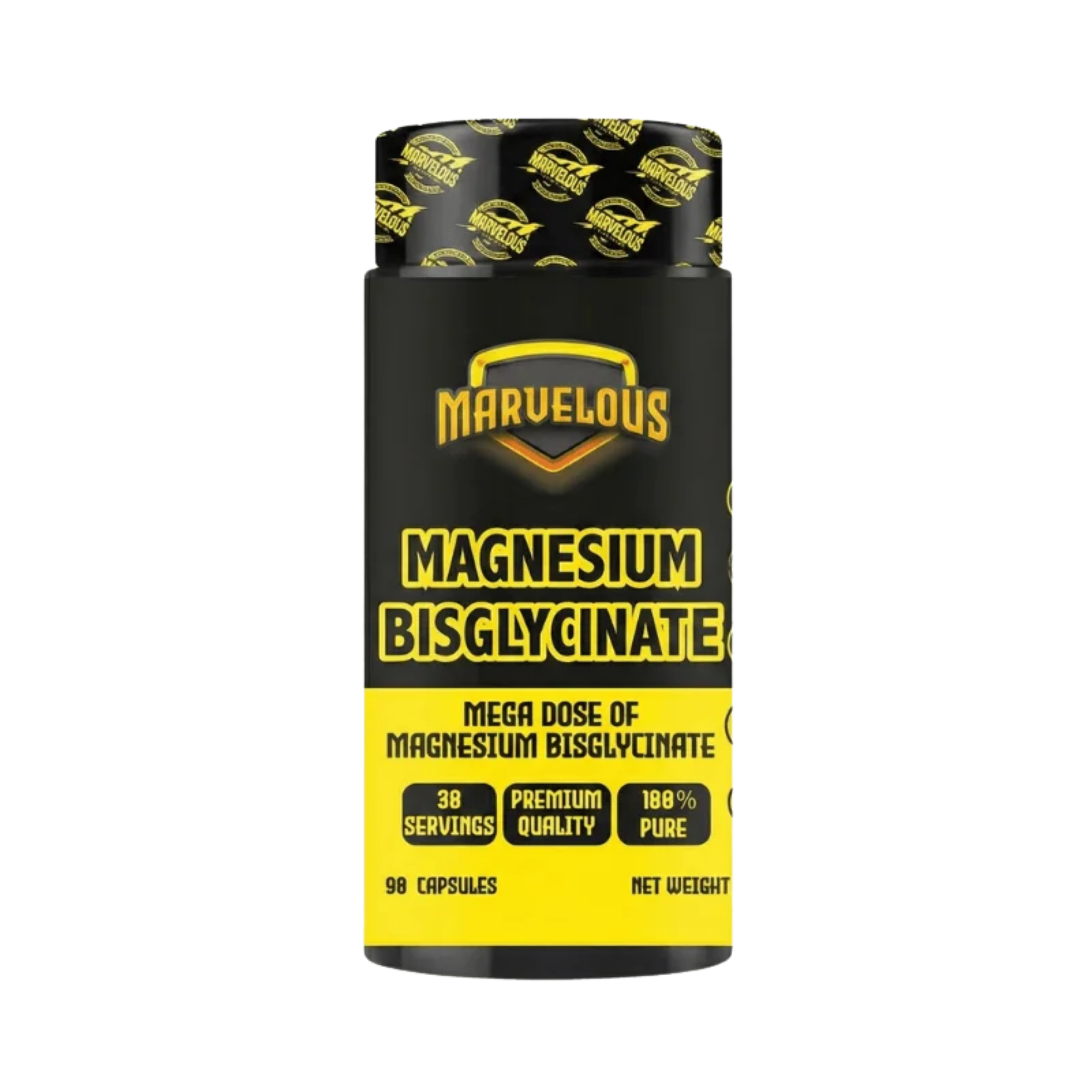 مارفليوس (Marvelous) ماغنسيوم بيسجليسينات (Magnesium Bisglycinate) – 90 كبسولة (30 حصة)